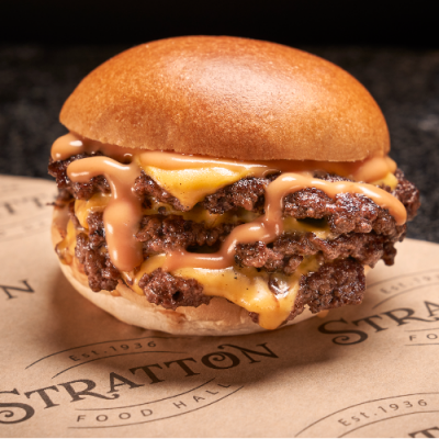 Stratton's BBQ Triple Cheeseburger